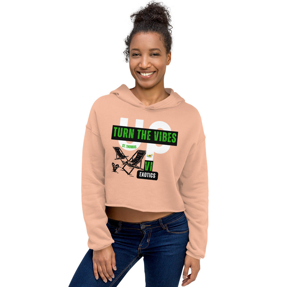 Women's 'Turn Up the Vibes' St. Thomas Edition Cropped Hoodie